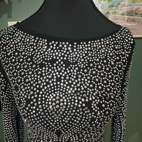 Intricate Black and Silver Bodycon Dress Size S 👑 - Picture 6 of 6